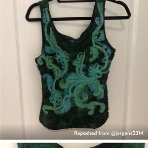 Mezon top green and black.  Ladies large